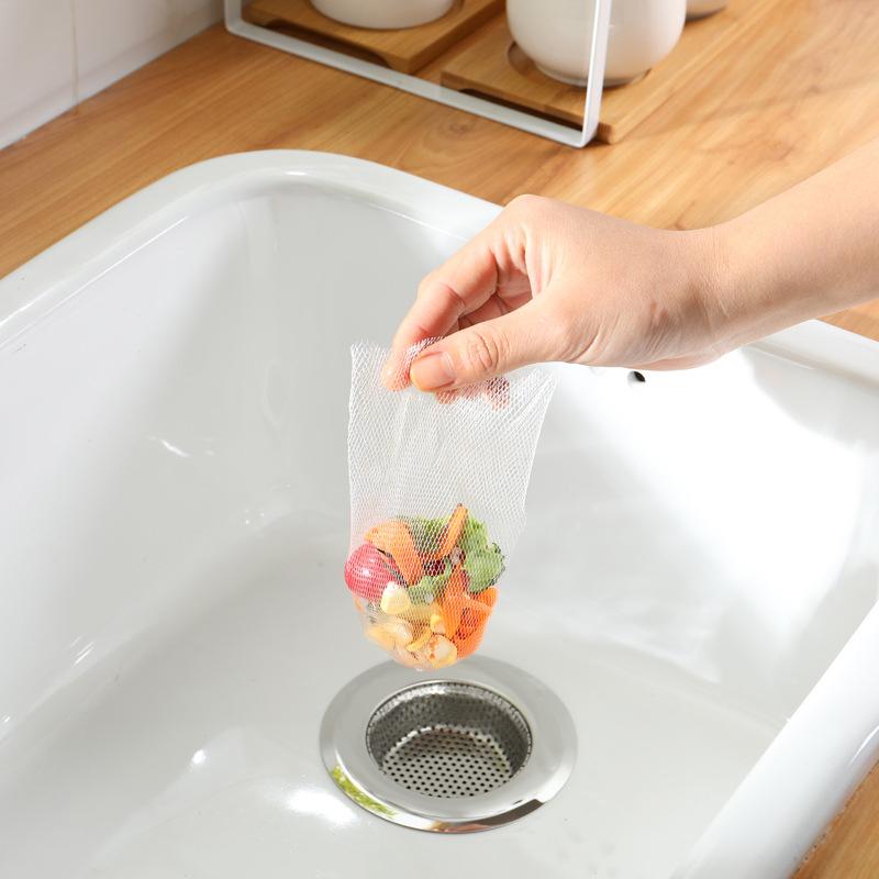 100Pcs Disposable Kitchen Sink Filter Mesh Sewer Garbage Filter Meal Residue Pool Mesh Bag Drainage Screen Sink Garbage Net
