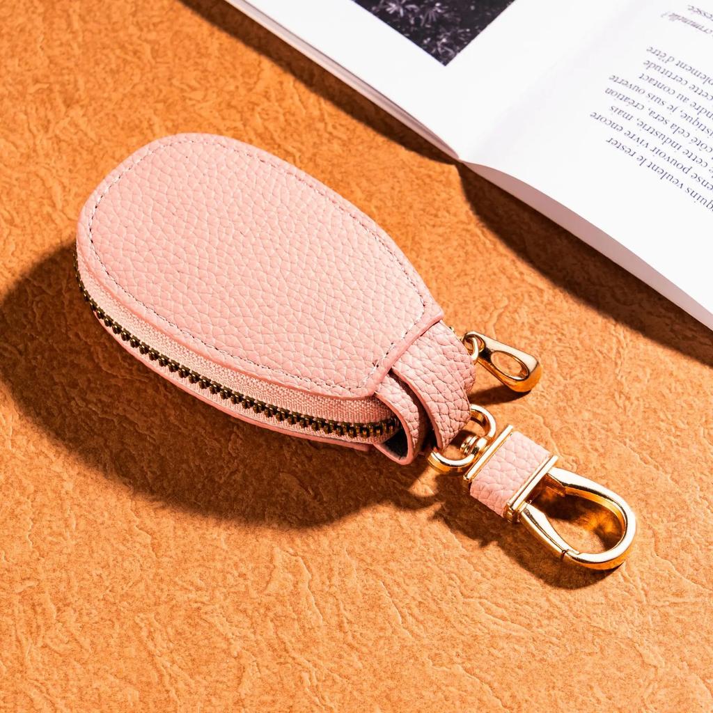 Portable Waterproof Car Key Bag Auto Universal Solid Color PU Leather Case Zipper Multi-function Coin Purse Key Protective Cover