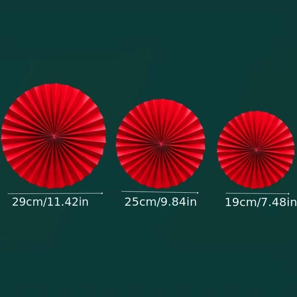Traditional Festive Folding Fans Chinese New Year Wall Decorations Paper Blessing Ornament for Family Party Home Supplies