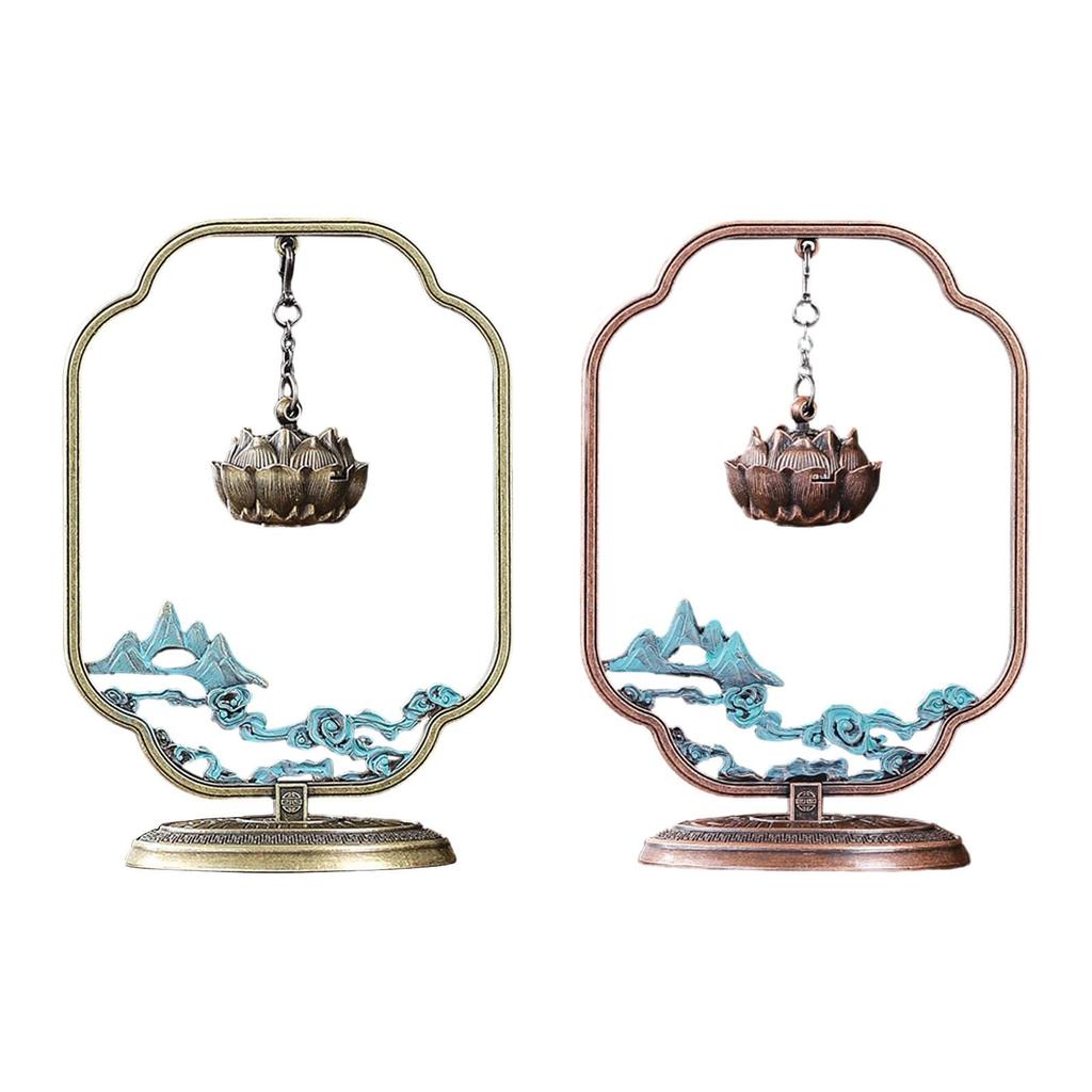 Lotus Flower Hanging Incense Burner Alloy Metal for Bathroom Multifunctional