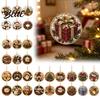 Personalized Xmas Hanging Ornaments 6 Pcs Christmas Pearl Art Ornaments 2D Flat Acrylic Holiday Tree Pendant Creative Effect Decoration for