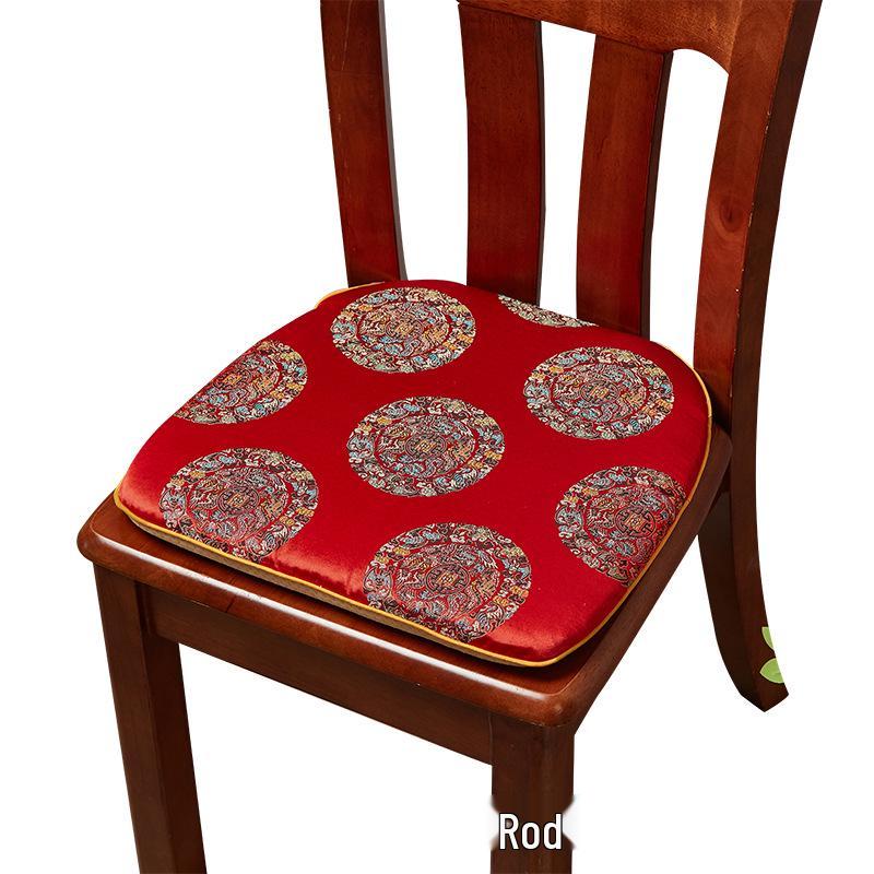 Chinese Brocade Washable Sofa & Dining Chair Cushion in Rosewood Design