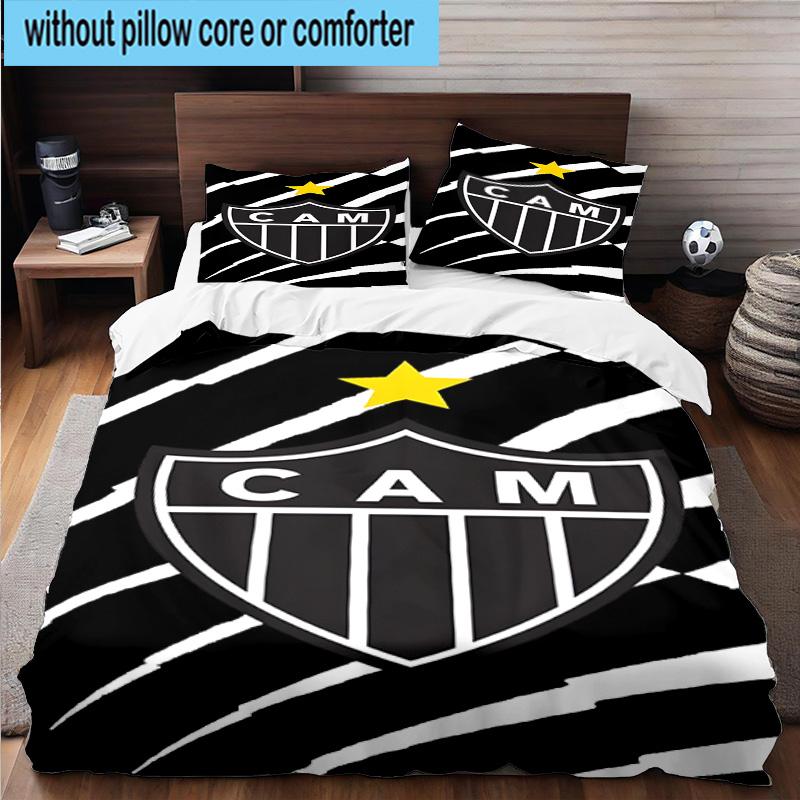 3er Set Bettwäsche Clube Atlético Mineiro Mit Wappen Bettbezug Verschluss Enthält 1 Bettbezug & 2 Kissenbezüge Bettwäsche Sets Heimdekoration Geschenke