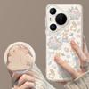Flower Rabbit Magnetic Mobile Phone Case with Bracket, Suitable for Huawei Pura90pro Women's 80ultra Fresh 70 + Sets