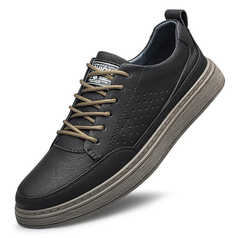Scarpe da Uomo Casual in Pelle Stile Britannico Minimaliste di Design in Vera Pelle Basse Estive 2026 Nuove alla Moda All-match Scarpe da Ginnastica