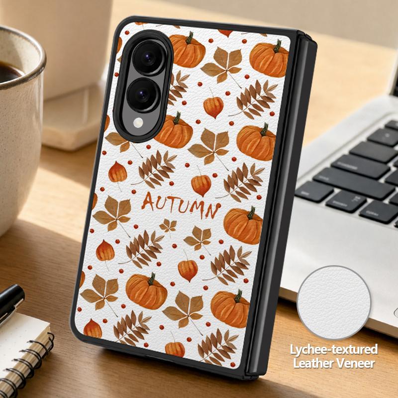 Halloween Ghost Pumpkin Case For Samsung Z Fold 8 Ultra 7 6 5 4 Hybrid Leather Skin Hard PC Bumper Cover For Galaxy Z Fold8 Fold7 Fold6 Fold5
