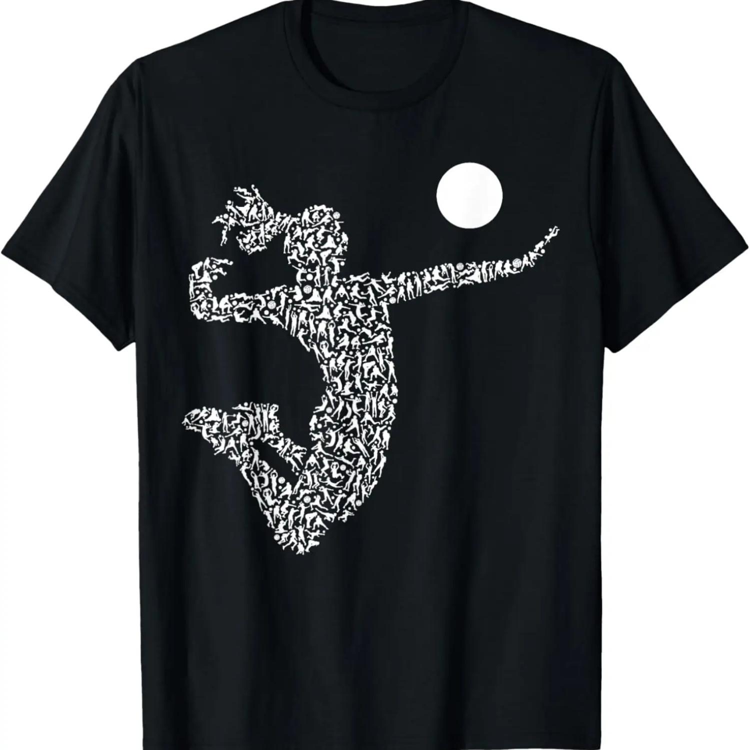 

Коллажная футболка волейболиста _ Мужская волейбольная футболка XXXXXL чёрный