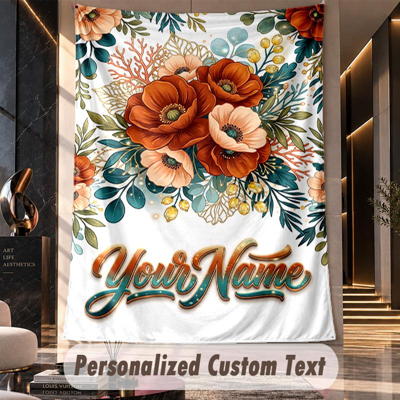Arazzo da Parete a Tema Fantasy Autunnale Personalizzato con Testo Nome Arazzo da Appendere Personalizzato per Decorazione Camera da Letto Soggiorno
