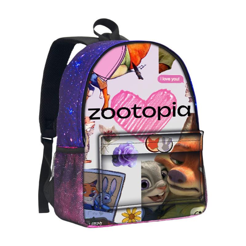 Zootopia School Backpack With 3d Starry Sky Pattern And Large Capacity For Students