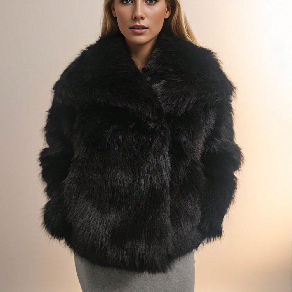 Autumn and winter new imitation fox fur coat lapel short thickened loose coat