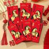 6pcs Traditional Lucky Red Pockets Cartoon Red Packet Spring Festival Red Envelope  Festival Gifting