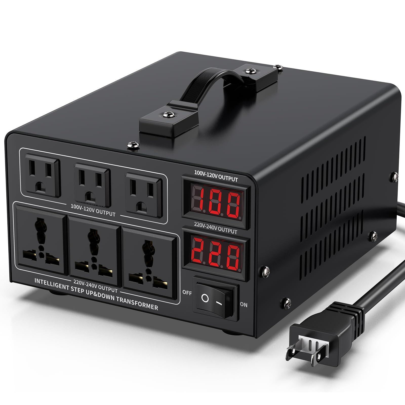 

JARXIOKE 3000W for Using Overseas Electrical Appliances in 100V to 220V Voltage for Overseas Travel Output Voltage Transformer, Step-Up/Step-Down чорний