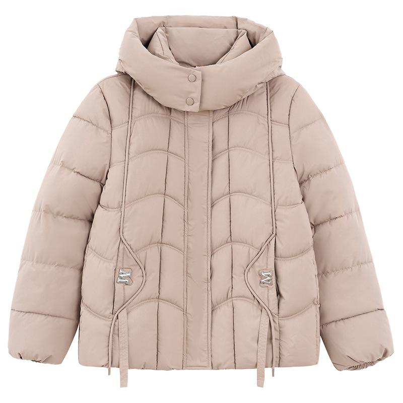 Fashion warm thickened short middle-aged and elderly hooded down cotton clothes, small thickened mother clothes in winter