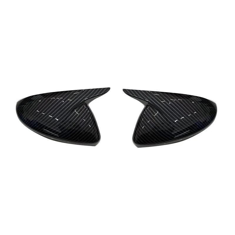 Car Rearview Side Mirror Cover Wing Cap Fit For VAUXHALL Corsa D & E 2006- Rear View Case Trim Carbon Fiber