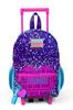 Minik Yuva Squeegee Backpack Purple Blue Pink Heart Patterned Two Compartments 24040