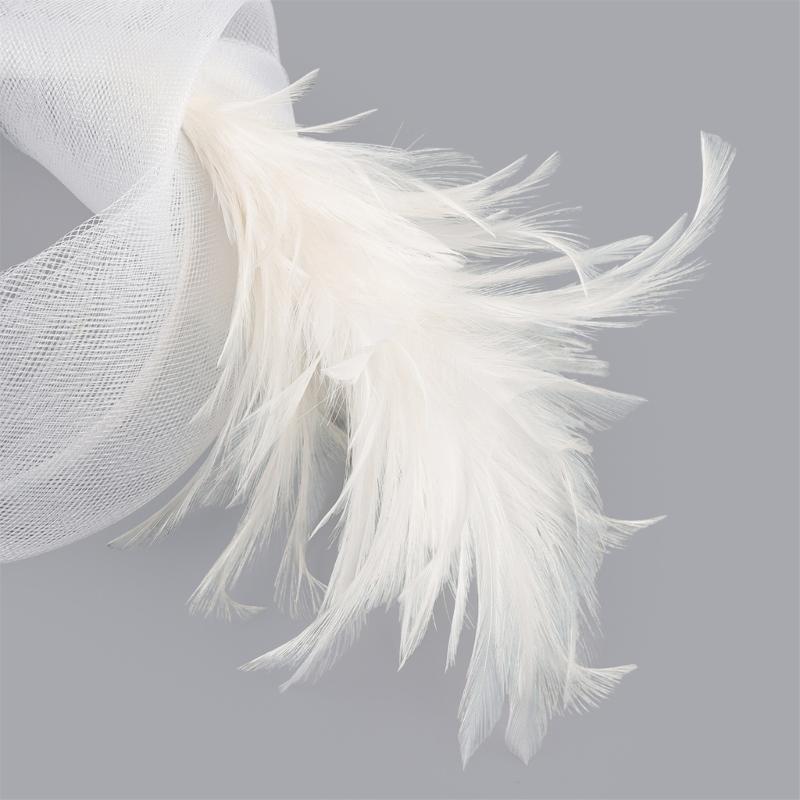 Elegant Feather Hairband with Tulle Bows Old Style Mesh Headband for Women Girls Wedding Party Photo Shoot Accessories