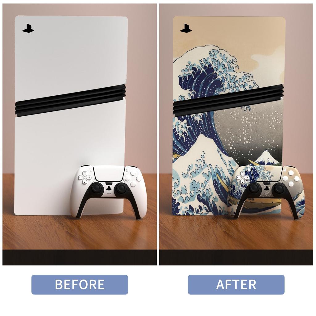 PlayVital ps5 Pro Hauptkörper Vollständiger Satz benutzerdefinierter Aufkleber für digitale und Disc-Lademedien Fernbedienung Aufkleber Aufkleber Abdeckung Großartig kompatibel,