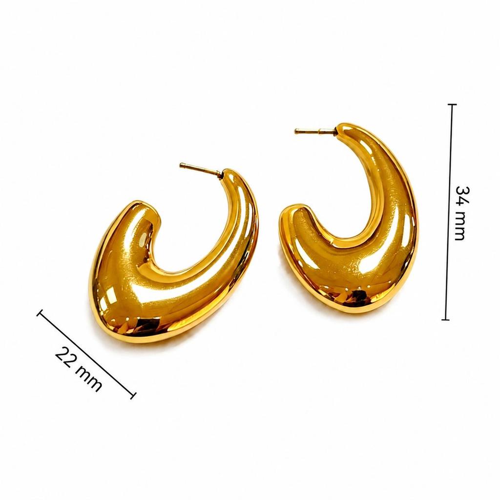Elegant Crescent Moon Stainless Steel Earrings: Fashionable, Trendy Personalized Ear Studs with a High-End Feel.