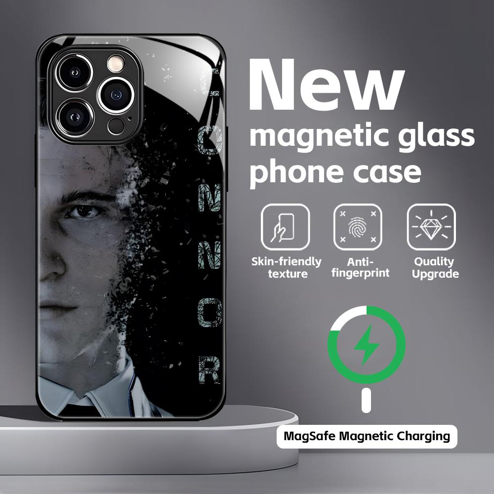 Klassisches Spiel Detroit Become Human Handyhülle Für iPhone17 16 15 14 13 12 11 X XR XS 8 Plus Mini Pro Max Glas Magnetische Hülle