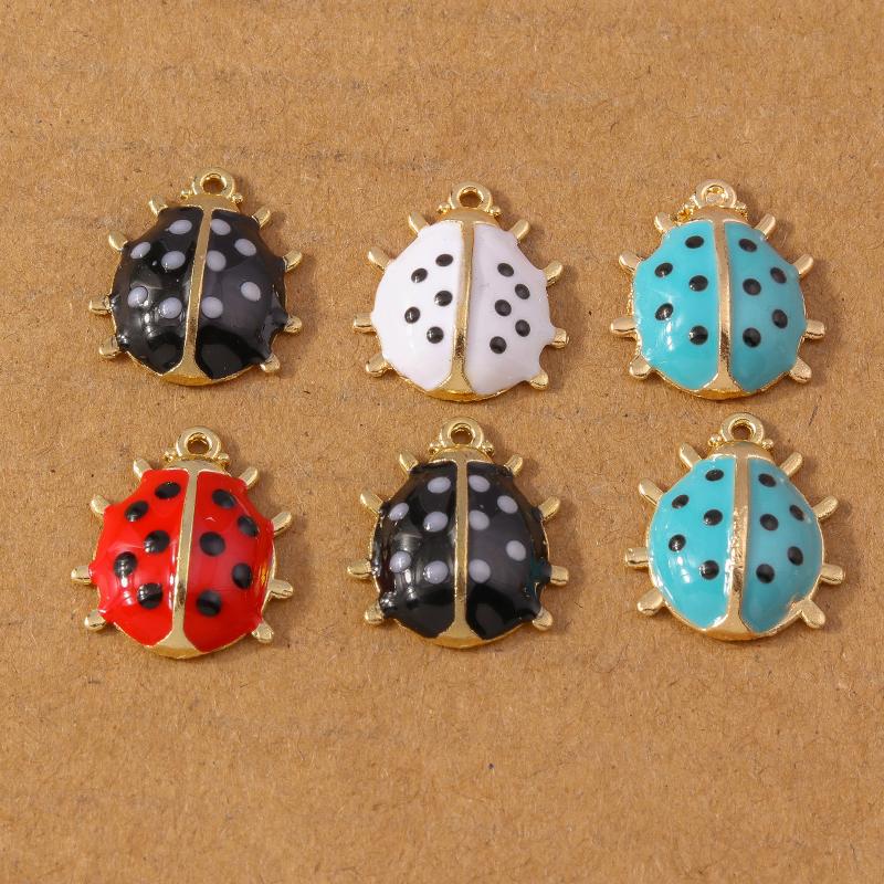 10pcs Enamel Animal Cat Bee Bird Panda Pendants Charms for Jewelry Making DIY Earrings Necklace Bracelet Accessories Supplies