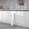 High Gloss White Self-Adhesive Cabinet Stickers - Heat Resistant, Oil-Proof for Kitchen & Dining Surface Renovation.