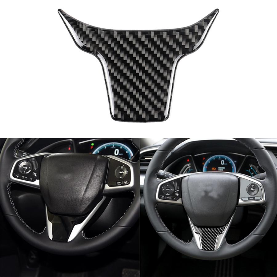 1 buc. Aspect fibră de carbon Ornament panou interior volan Potrivit pentru Honda Civic a 10-a 2016-2019