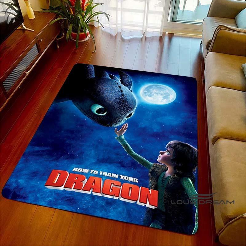 3DHow to Train Your Dragon themed printed rug, suitable for living rooms, bedrooms, sofas, balconies, gardens, etc. Large-sized