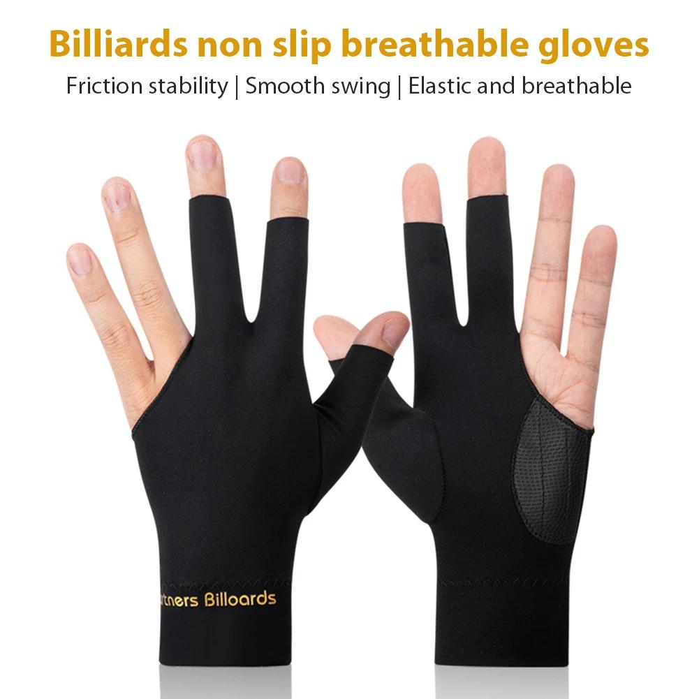Billardhandschuh Linke Hand Drei-Finger-Handschuhe Anti-Rutsch Elastizität Snooker Billard Trainingshandschuhe Zubehör für Männer & Frauen