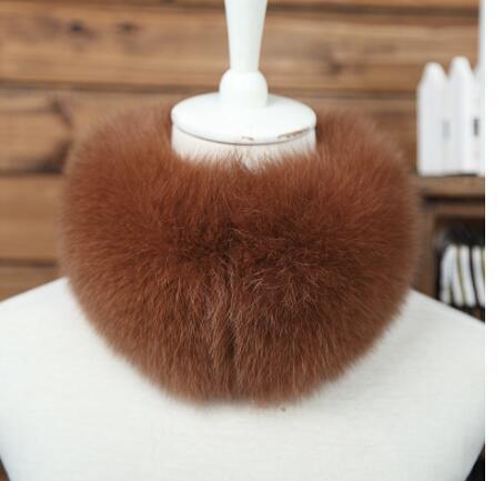 ZDFURS Echter Fuchs Pelzkragen & Schal 100% Natürlich Winterlich Warm Atmungsaktiv Pelz mit Magnet Quadratischer Stil für Damen Outdoor-Nutzung