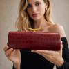 2026 Nieuwe Grensoverschrijdende PU Krokodillenpatroon Avondtas Modieuze Vorm Tas Enkele Schouder Crossbody Feesttas voor Vrouwen 23 cm