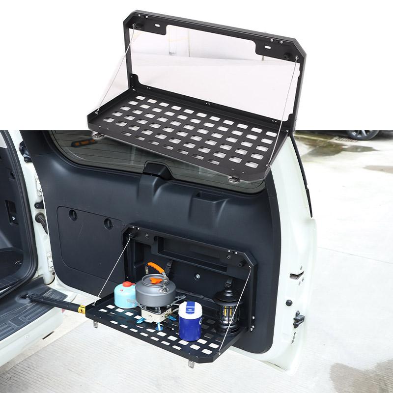 Aluminum Black Off-Road Travel Car Tailgate Table Back Door Foldable Shelf For Toyota Land Cruiser Prado FJ150 150 2010-2026