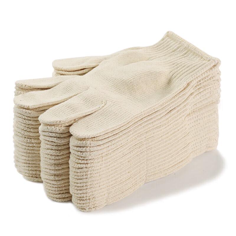 NHZHIW Weiße Baumwoll-Arbeitshandschuhe mit Anti-Rutsch-Beschichtung