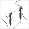 Fetisch-Fantasy-Serie - Brustwarzenklemmen mit 10 Vibrationsmodi Schwarz
