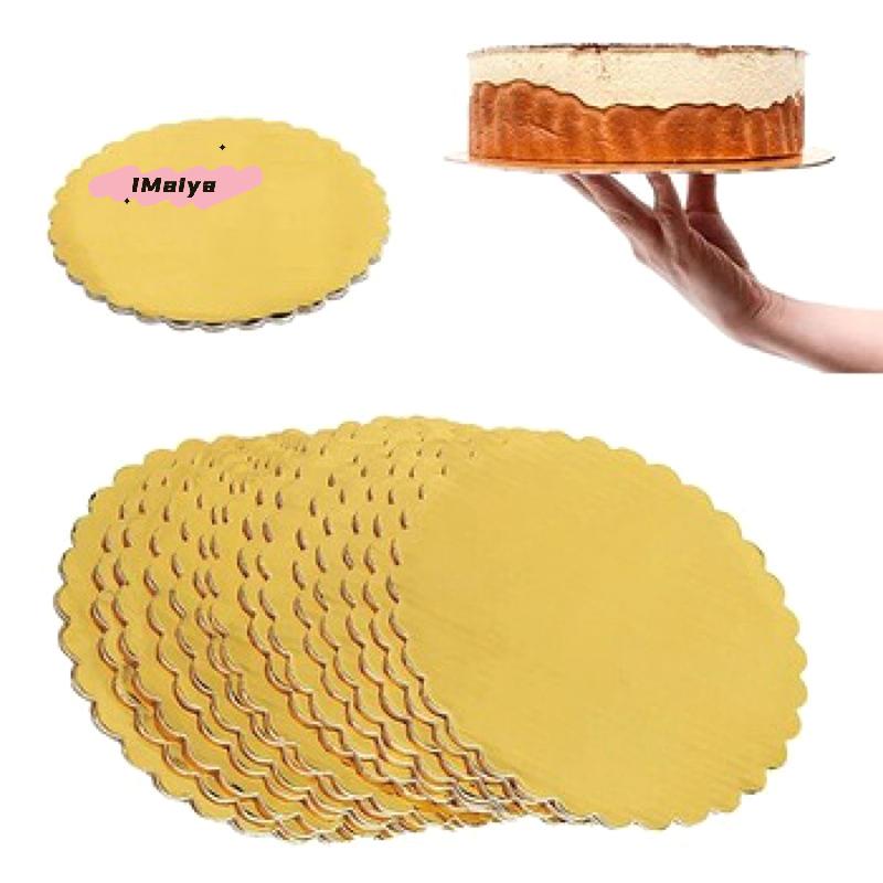 Goldene runde Kuchenplatten 4/5/6/7/8/10 Zoll Kreis Pappe Basis Cupcake Dessert Tablett für Geburtstagsparty Kuchen Dekoration Zubehör
