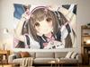 1Pc Nekopara Anime Decor Tapestry Chocola Cat Girl Themed Wall Hanging Decorative Wall Cloth Cute Cat Ear Maid Character Design