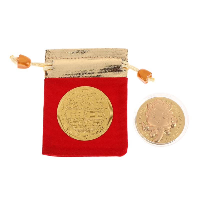 1Pc 2026 Year Of The Horse Chinese Coin With Storage Bag Lucky Animal Horses Commemorative Coins New Year Collection Souvenir