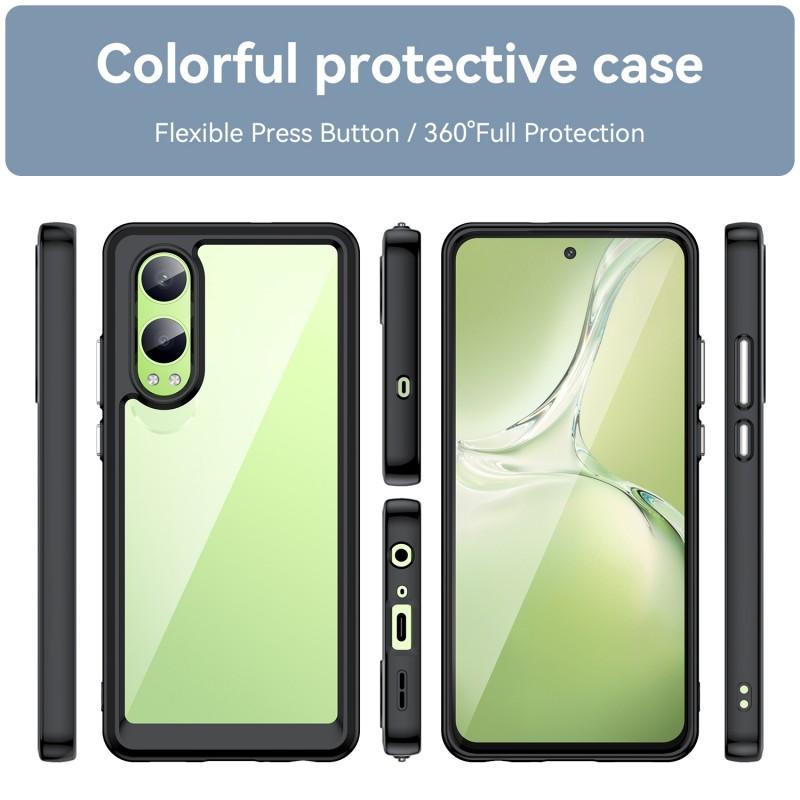 For OnePlus Nord CE4 Lite 5G Phone Case WANLONFENG XC Series TPU Acrylic Cover with Tempered Glass (Big Lens Hole)
