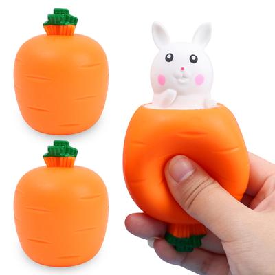 Karotten-Hase-Tasse Quetschspielzeug Niedliche Cartoon Stressabbau Spielzeuge Kinder Kinder Antistress Sensorisches Fidget Spielzeug Knetspielzeug Geschenke