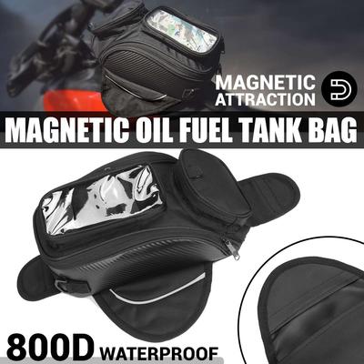 New Waterproof Motor Tank Bag Black Oil Fuel Tank Bag Magnetic Motorbike Saddle Bag Single Shoulder Bag Motorcycle Backpack