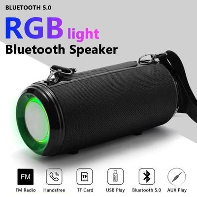 RGB Light Bluetooth Speaker High Power Waterproof Portable Column for Iphone Samsung PC Computer Speakers Subwoofer Boom Box Music Center FM TF