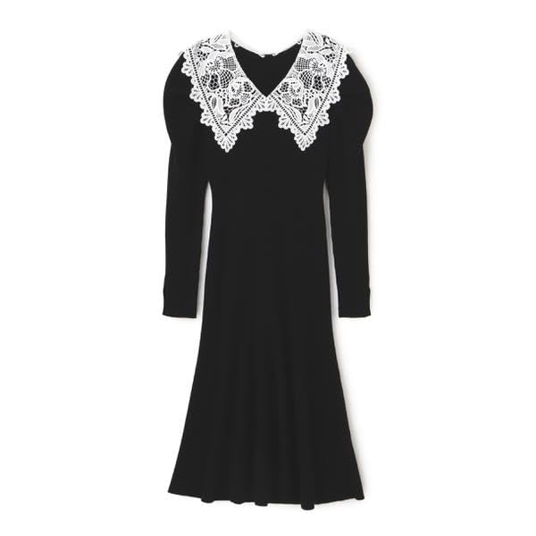 Jill by Jill Stuart Women's Ecru Lace-Collar Knit Dress, Casual Dress