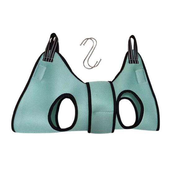 Pet Grooming Hammock Breathable Mesh Dog Grooming Sling Cat Restraint Hammock with Security Strap for Small Medium Dogs Cats Nail Trimming XS