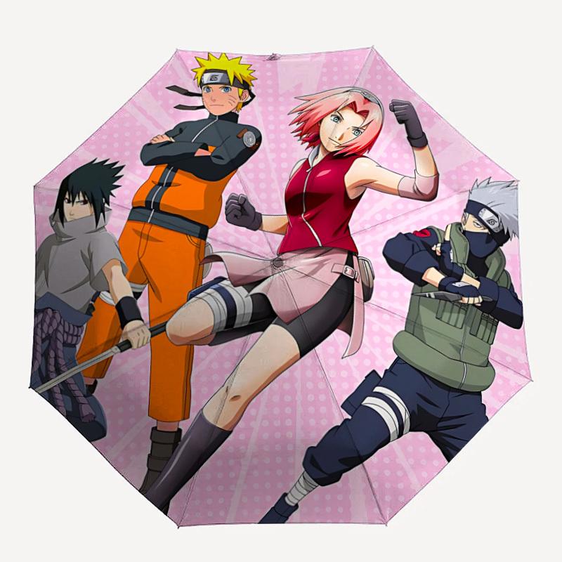 

1pc Naruto Characters Automatic Folding Umbrella, Portable Collapsible Design, 8-Rib Iron Frame, , All-Season Casual Outdoor Accessory for Christmas B