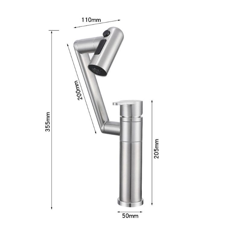 Nickel 304 Stainless Steel Bathroom Basin Faucet Deck Mounted Hot And Cold Mixer Water Bathroom Tap Washbasin Crane For Bathroom