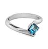 London Blue Topaz Sleek Tension- 925Style Ring - 925 Sterling Silver