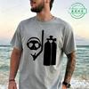 Minimalist Scuba Diving Gear Graphic T Shirts Unisex Soft Breathable Tee Tshirts Beach Vacation Casual Unisexs Shirts For Divers