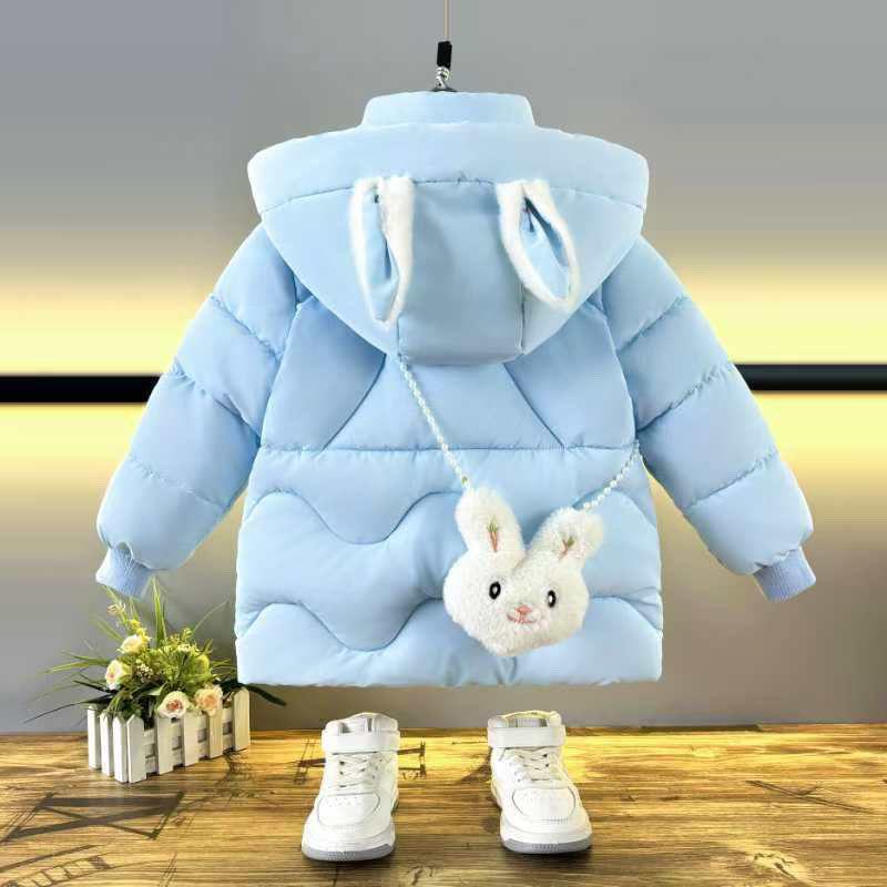 Girls' Cotton-padded Jacket, No-wash, Fleece and Thickened Cotton-padded Jacket, Cute and Warm Coat for Children