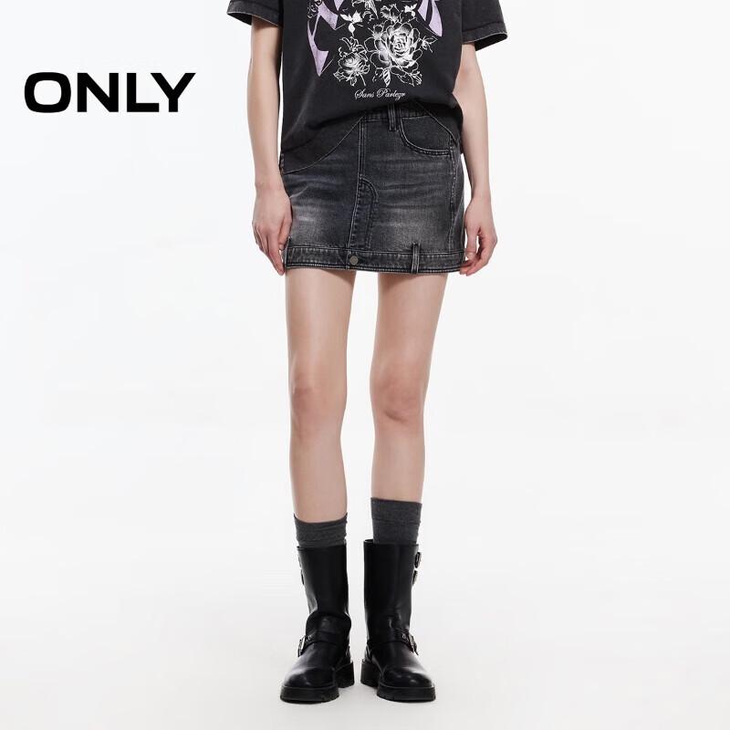 ONLY 2025 Spring Retro Washed Denim Short Skirt M