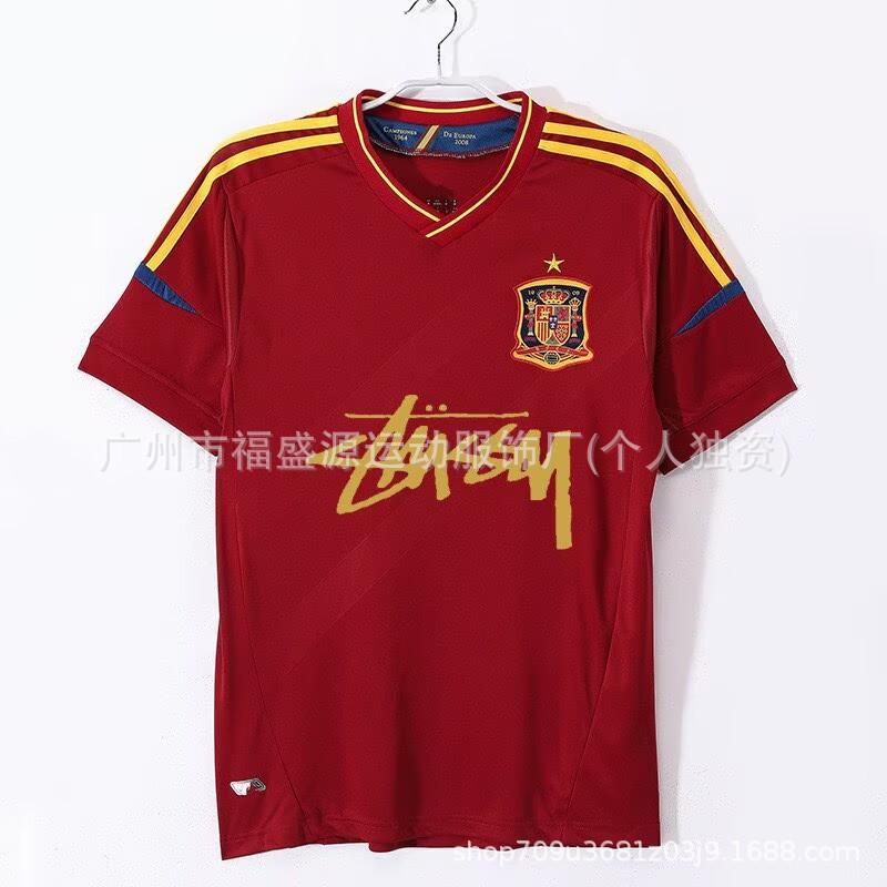Retro Jersey Brazil Argentina Germany England Portugal Spain Signature Short Sleeved Football