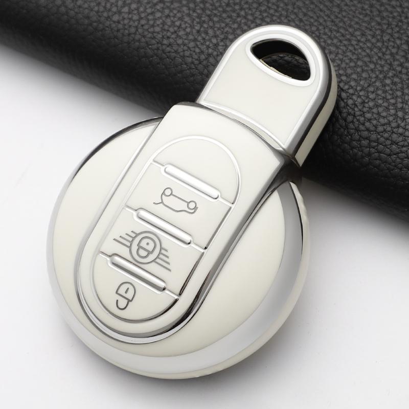 

ТПУ Чехол для ключа автомобиля Накладка Корпус Для BMW MINI Cooper JCW R55 R56 R57 R58 R59 R60 R61 F54 F55 Брелок Аксессуары для стайлинга автомобиля белый